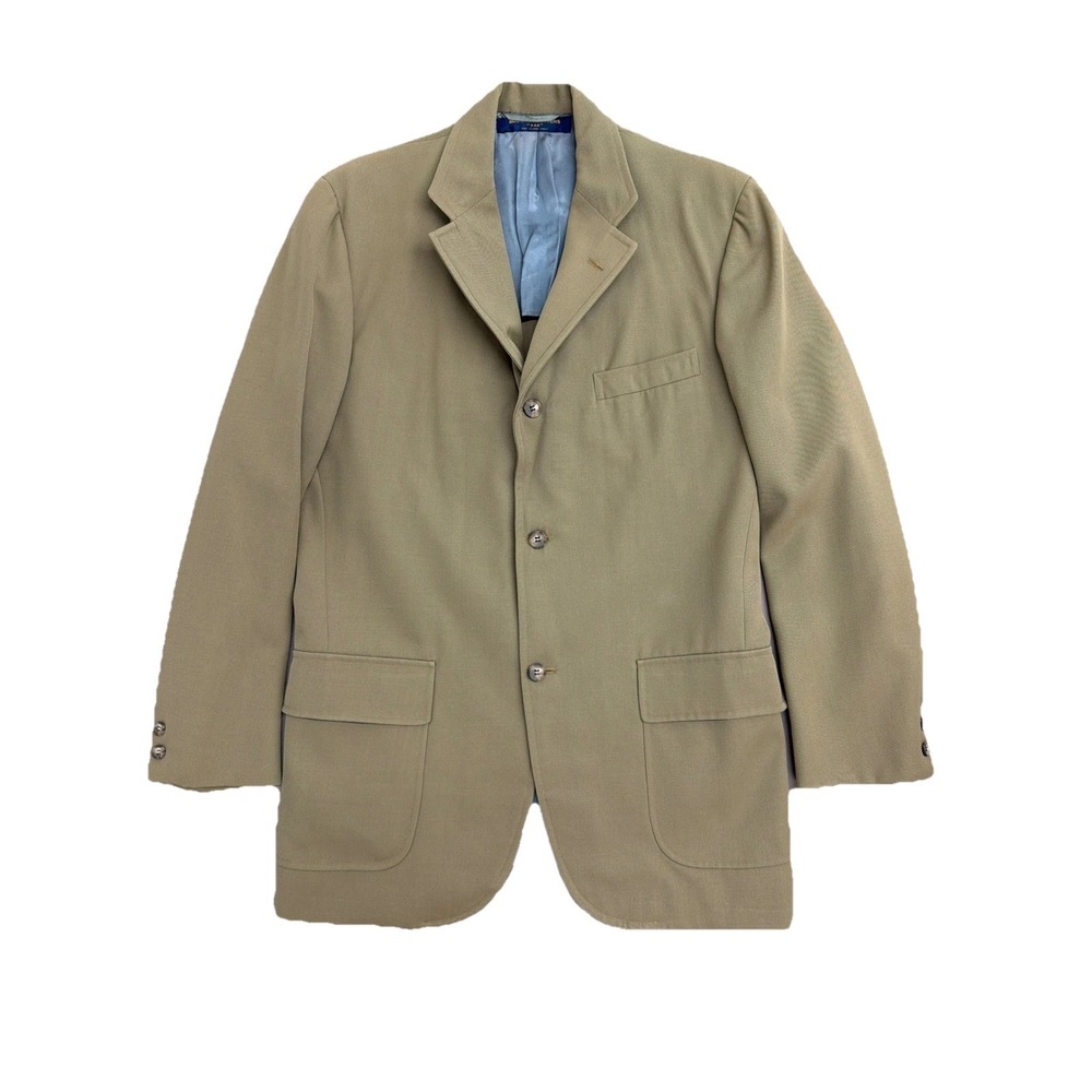 Brooks Brothers 346 Mens Vintage 3 Button Blazer Sport Coat Tan Khaki Union Made